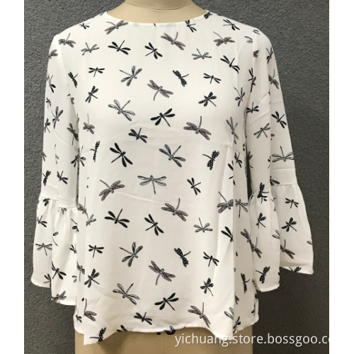 women's print chiffon blouse